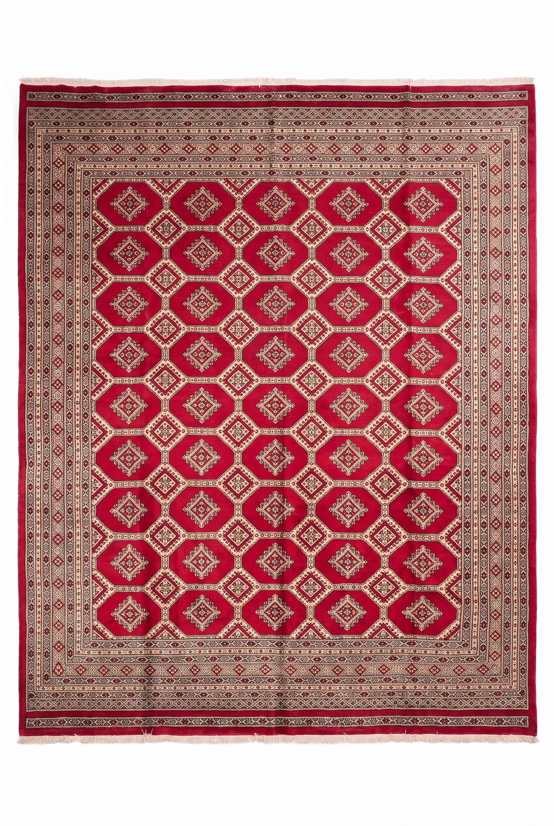 Ruby Gul Pakistani Jaldar, Hand-Knotted Wool Rug