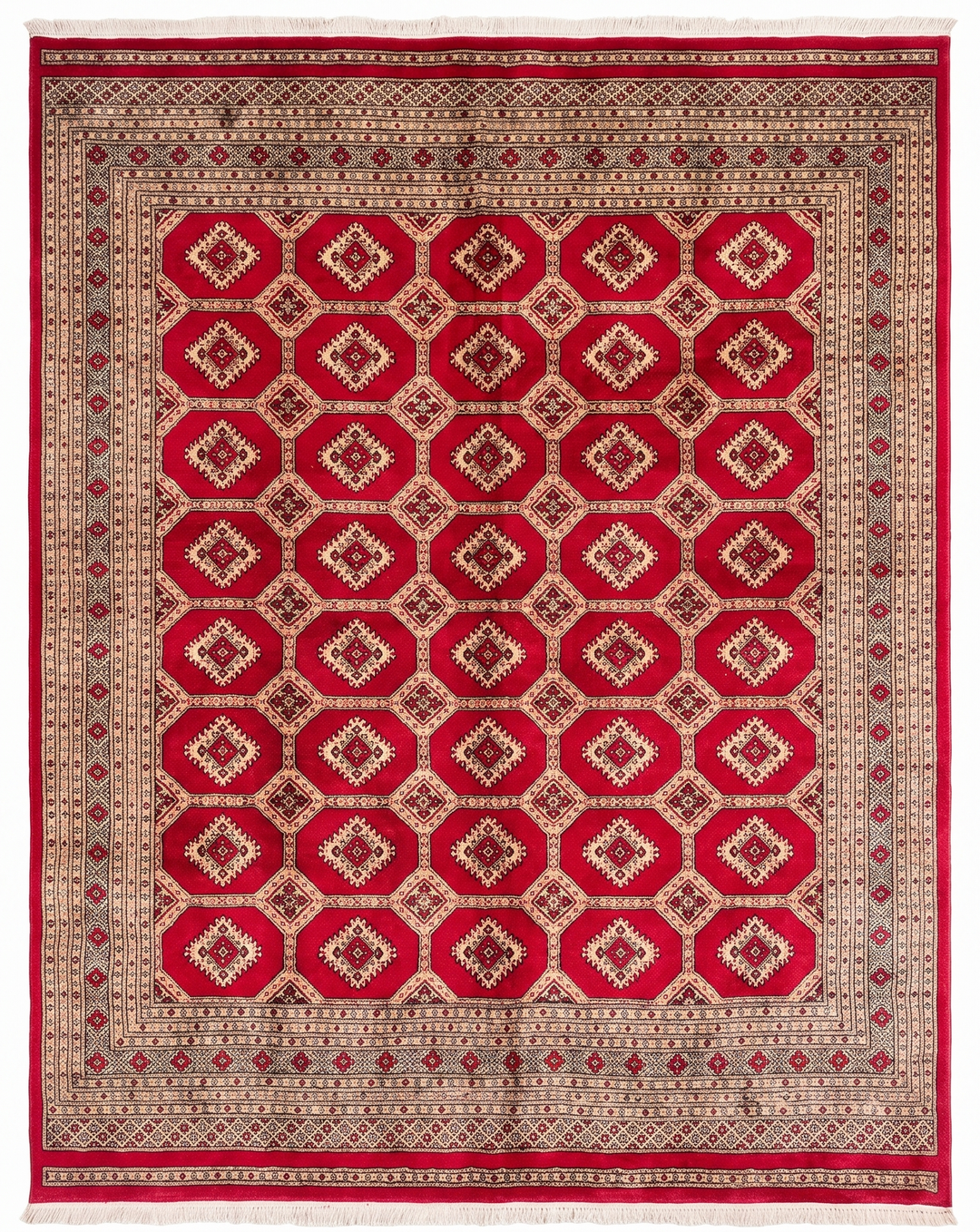 Ruby Pakistani Jaldar, Hand-Knotted Wool Rug