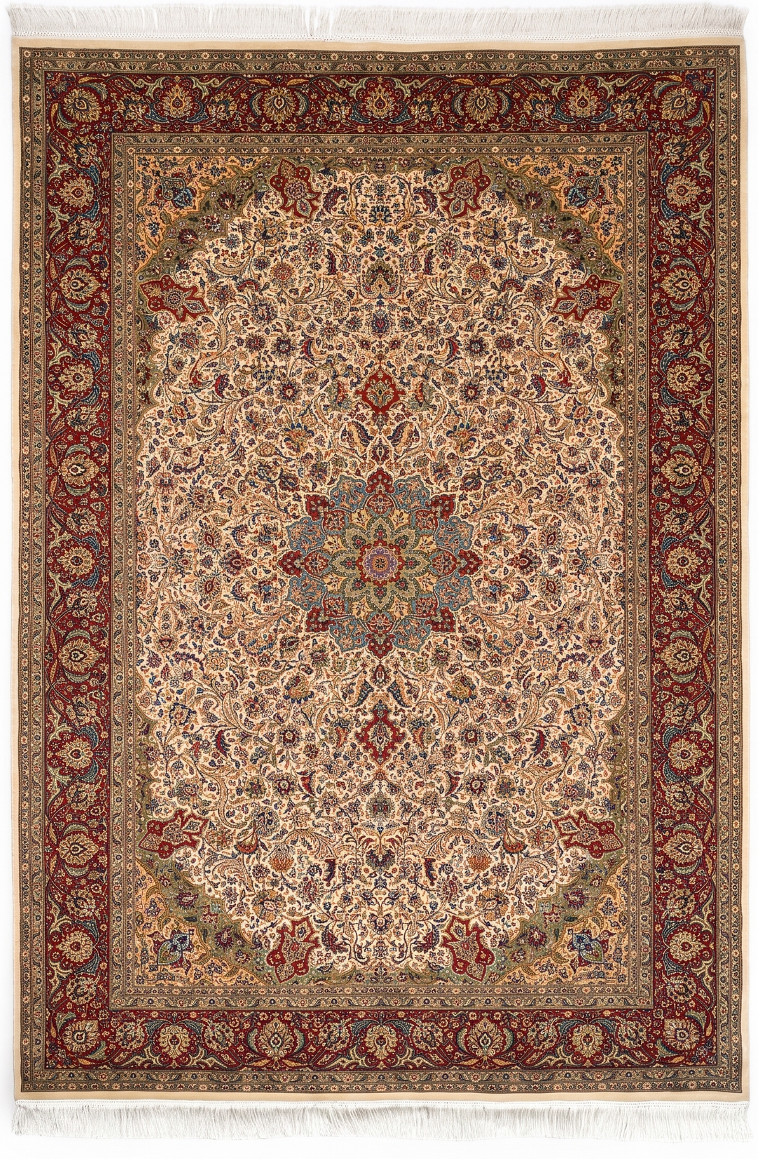 Red Pakistani Double Knot, Hand-Knotted Wool Rug