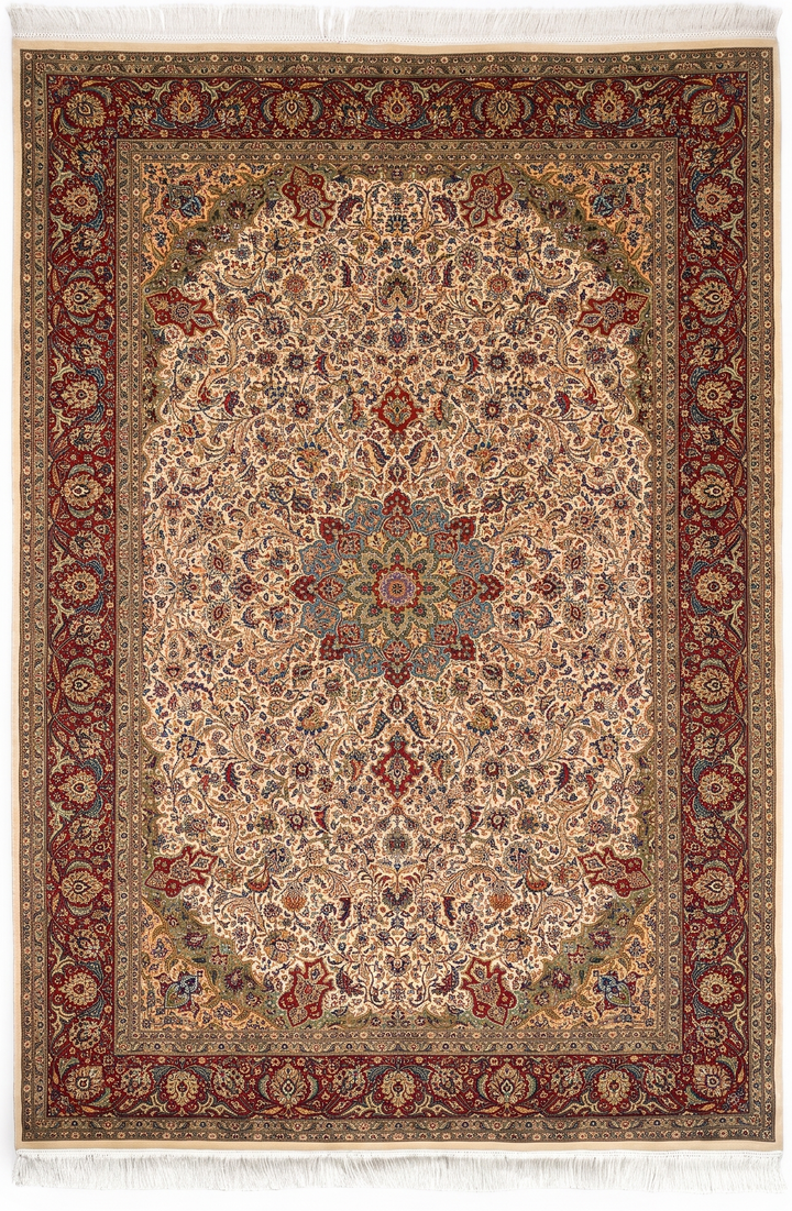 Red Pakistani Double Knot, Hand-Knotted Wool Rug