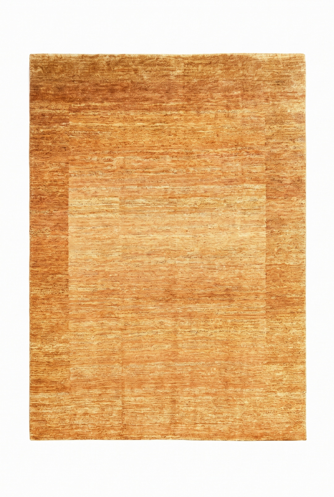 Amber Gold Bordered Ghazni, Hand-Knotted Afghan Wool Rug