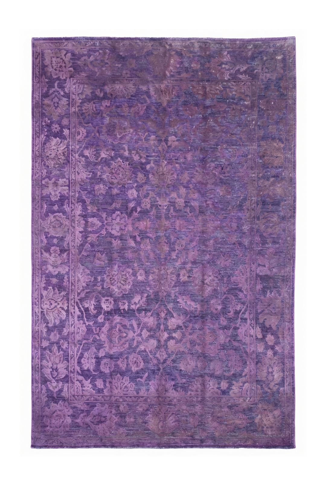 Purple Floral Ghazni, Hand-Knotted Afghan Wool &amp; Silk Rug