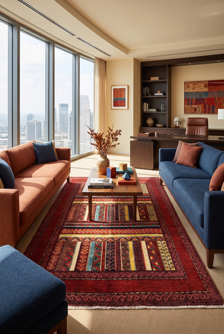 Multicolour Tribal Stripe Ghazni, Hand-Knotted Afghan Wool Rug