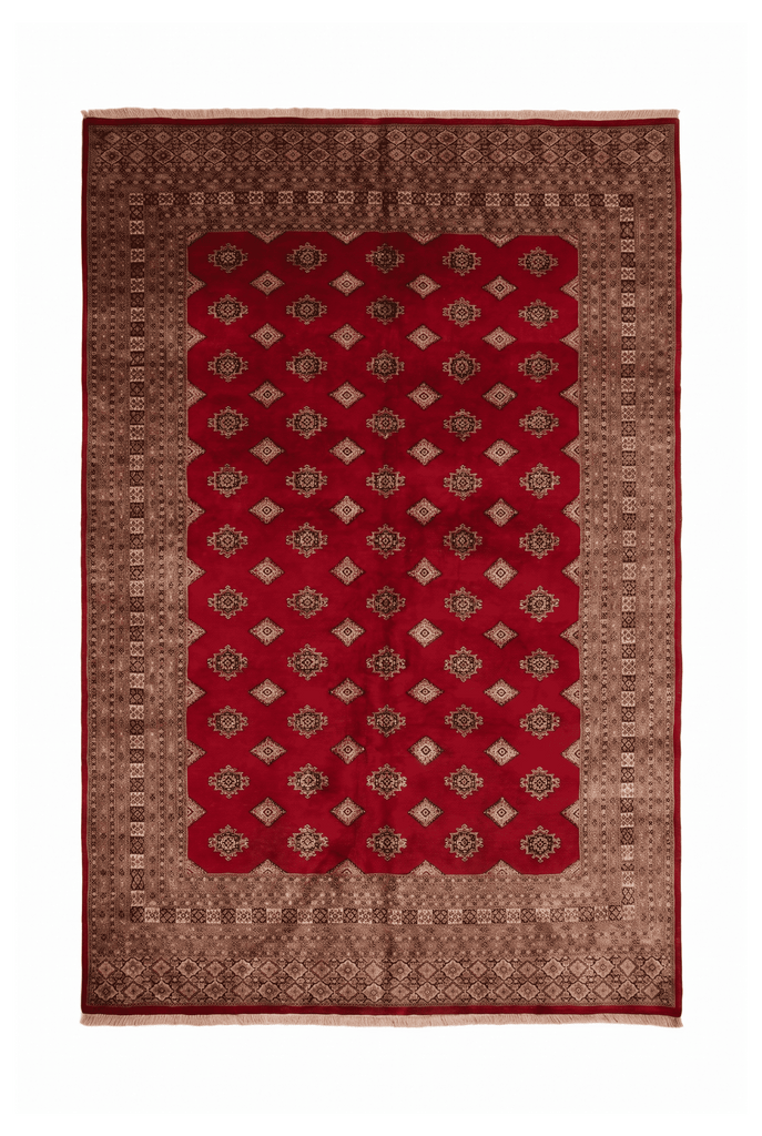 ブリックレッド ジャルダール絨毯 200×250cm、ウールとシルク – Ruginza