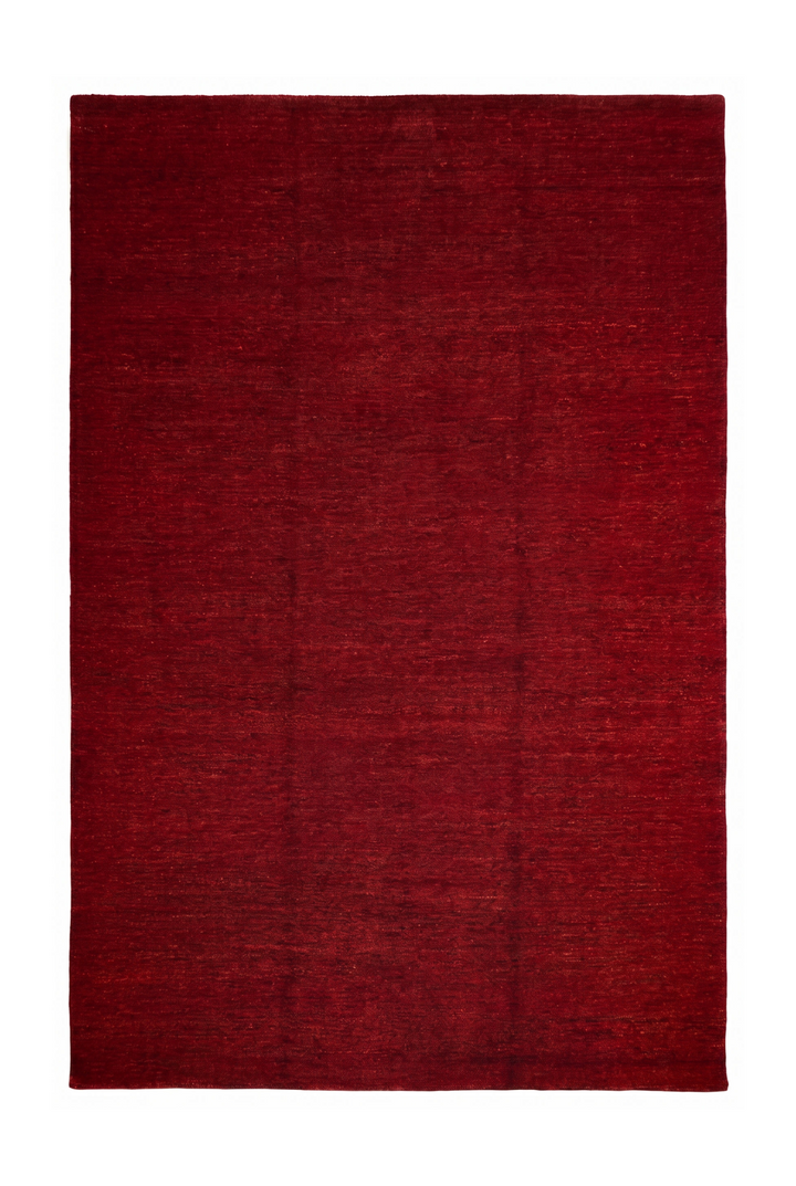 Madder Red Plain Ghazni, Hand-Knotted Wool Rug