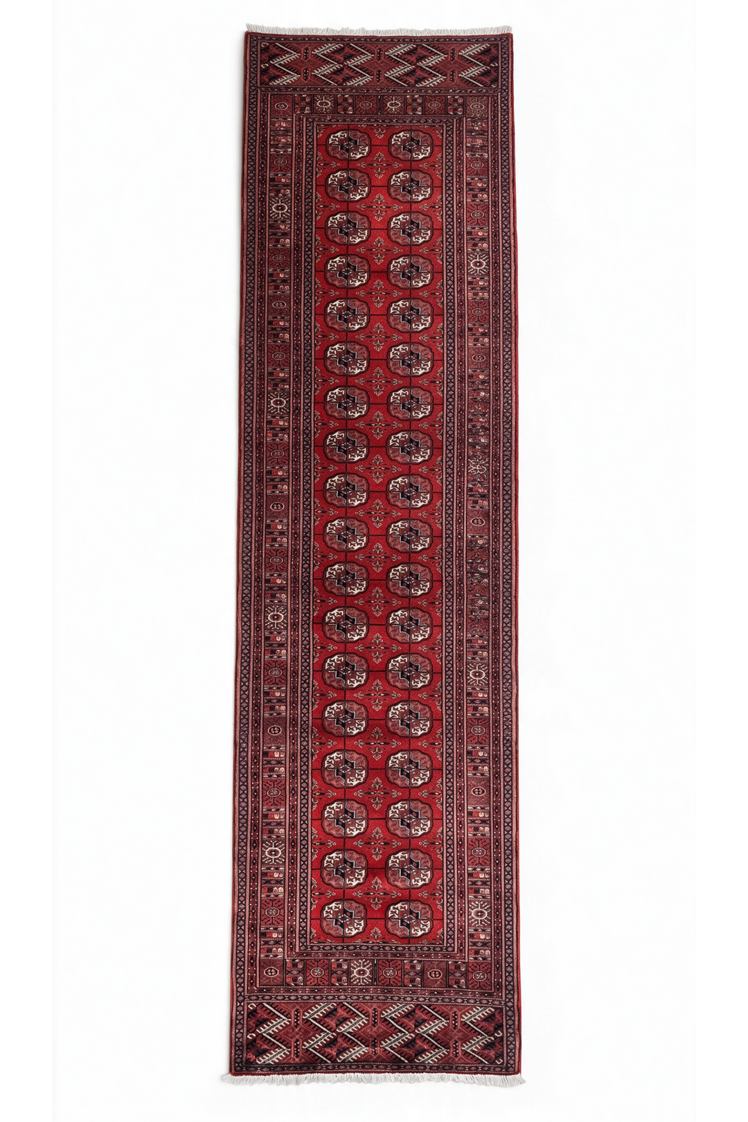 Deep Red and Cream Turkmen Gül Bokhara, Hand-Knotted Sherwan