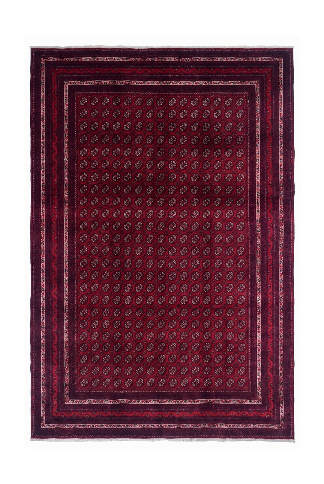 Wine Red Turkmen Gül Khal Mohammadi Rug, Hand-Knotted Wool