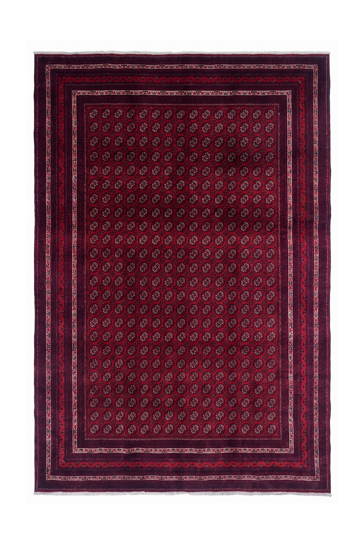 Wine Red Turkmen Gül Khal Mohammadi Rug, Hand-Knotted Wool