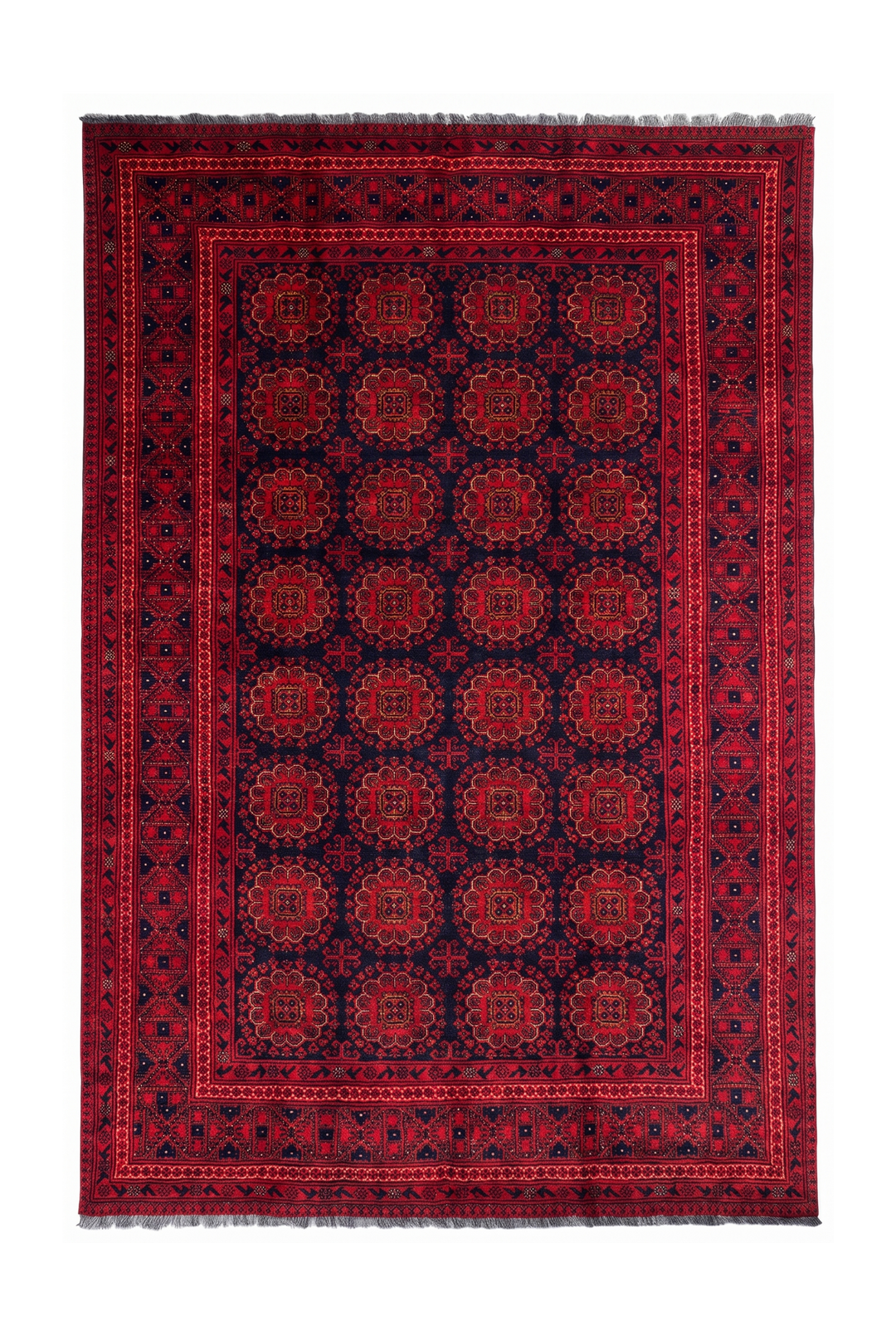 Wine Red Bashiri Rug, Hand-Knotted Wool