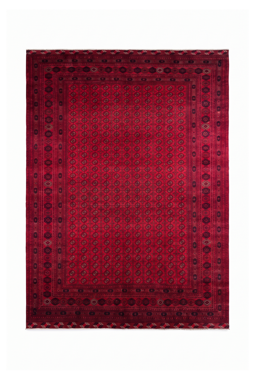 Crimson Turkmen Gül Khal Mohammadi Rug, Hand-Knotted Wool