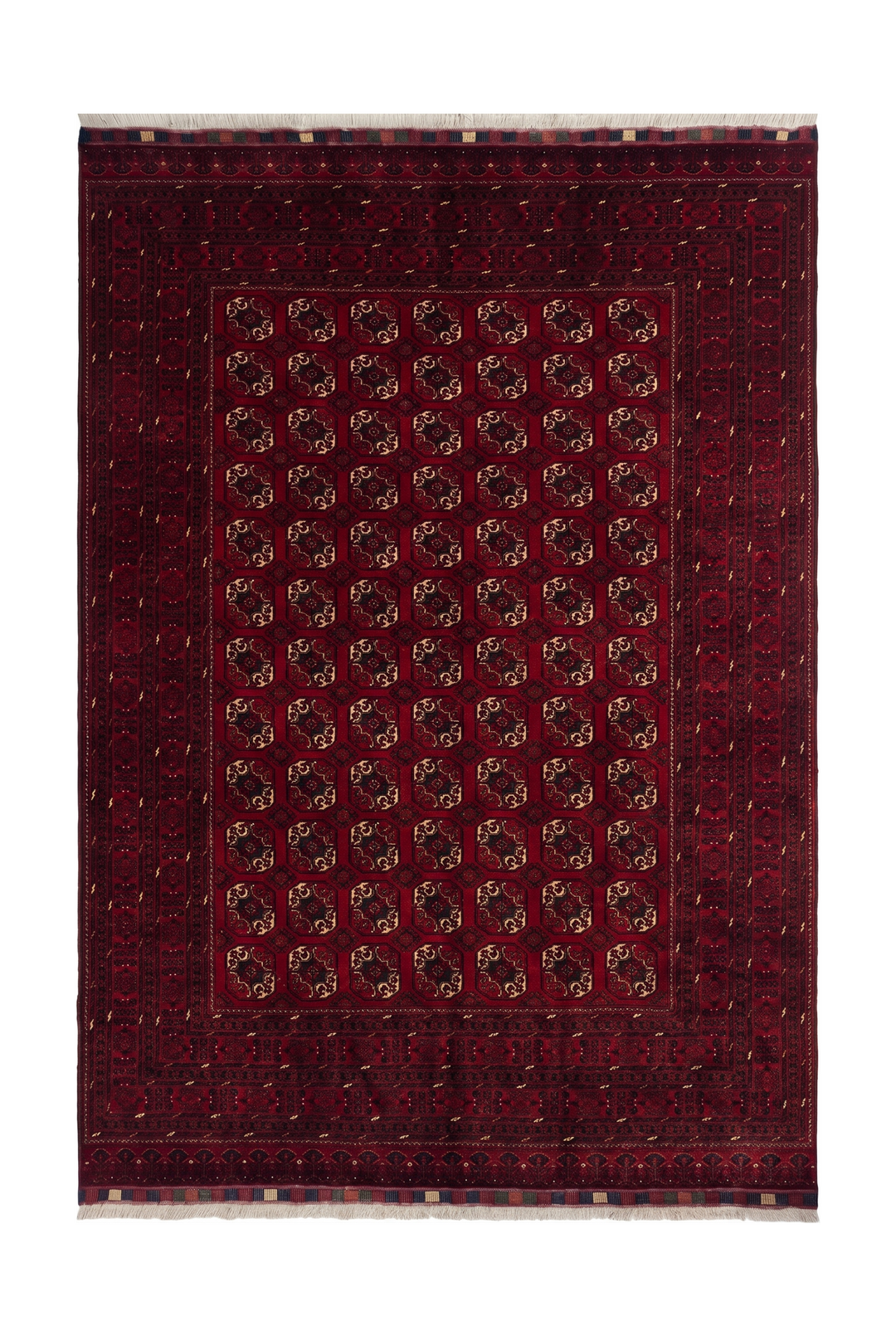 Oxblood Turkmen Gül Bashiri, Hand-Knotted Wool Rug
