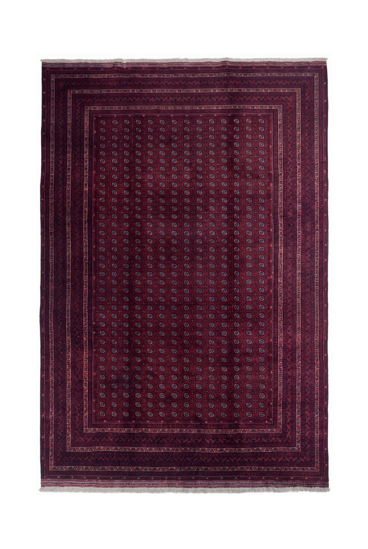 Deep Wine Khoja Roshnai, Hand-Knotted Wool Rug