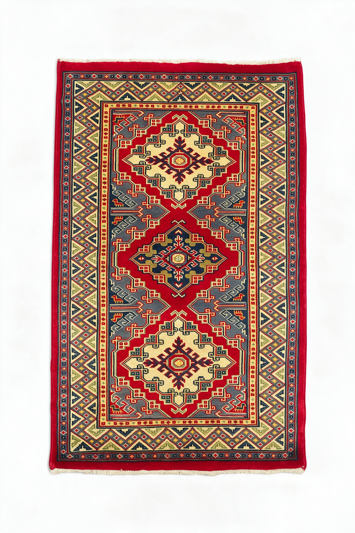 Red Triple Medallion Kazak