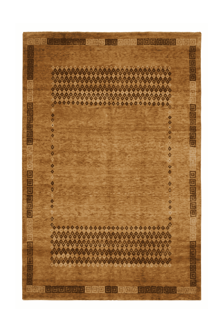 ブラウンのインド絨毯（無地） 170×235cm・約2畳の手織りウールラグ