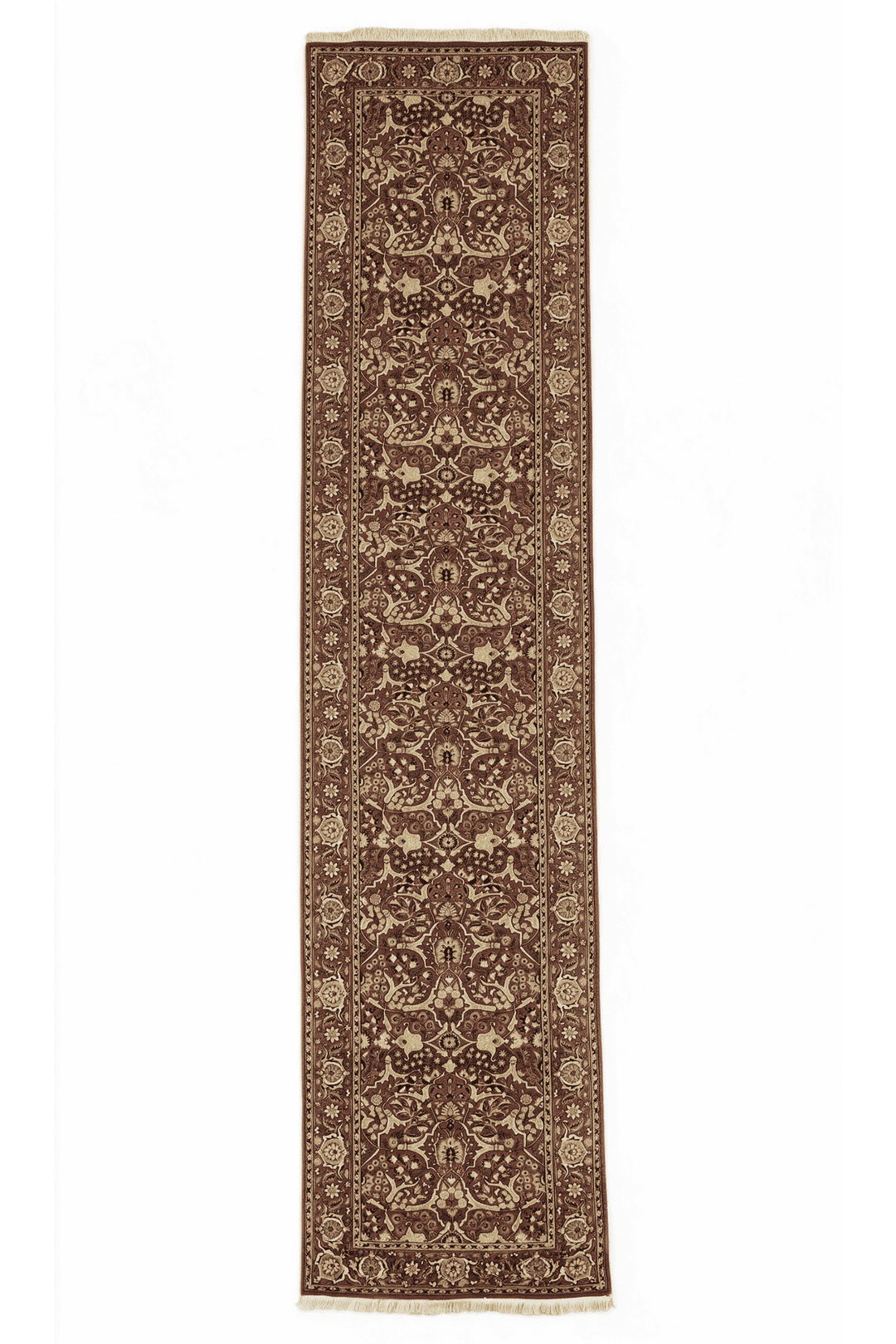 ダスティトープのパキスタン絨毯 ダブルノット（花柄） 78×336cm・廊下ランナーの手織りウールラグ