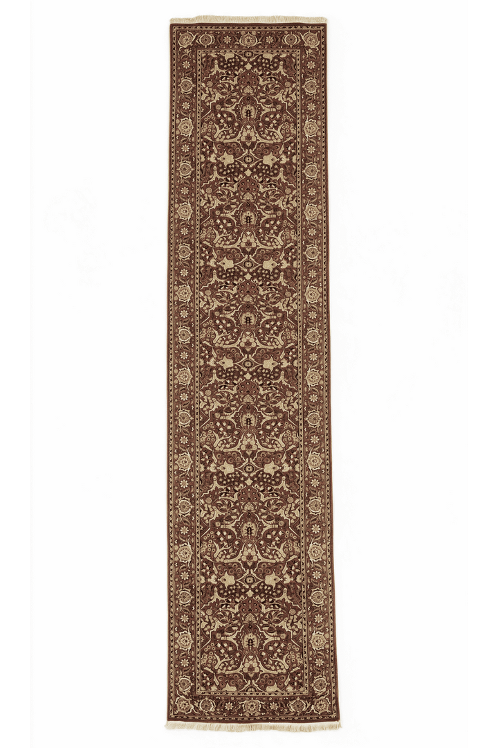 ダスティトープのパキスタン絨毯 ダブルノット（花柄） 78×336cm・廊下ランナーの手織りウールラグ