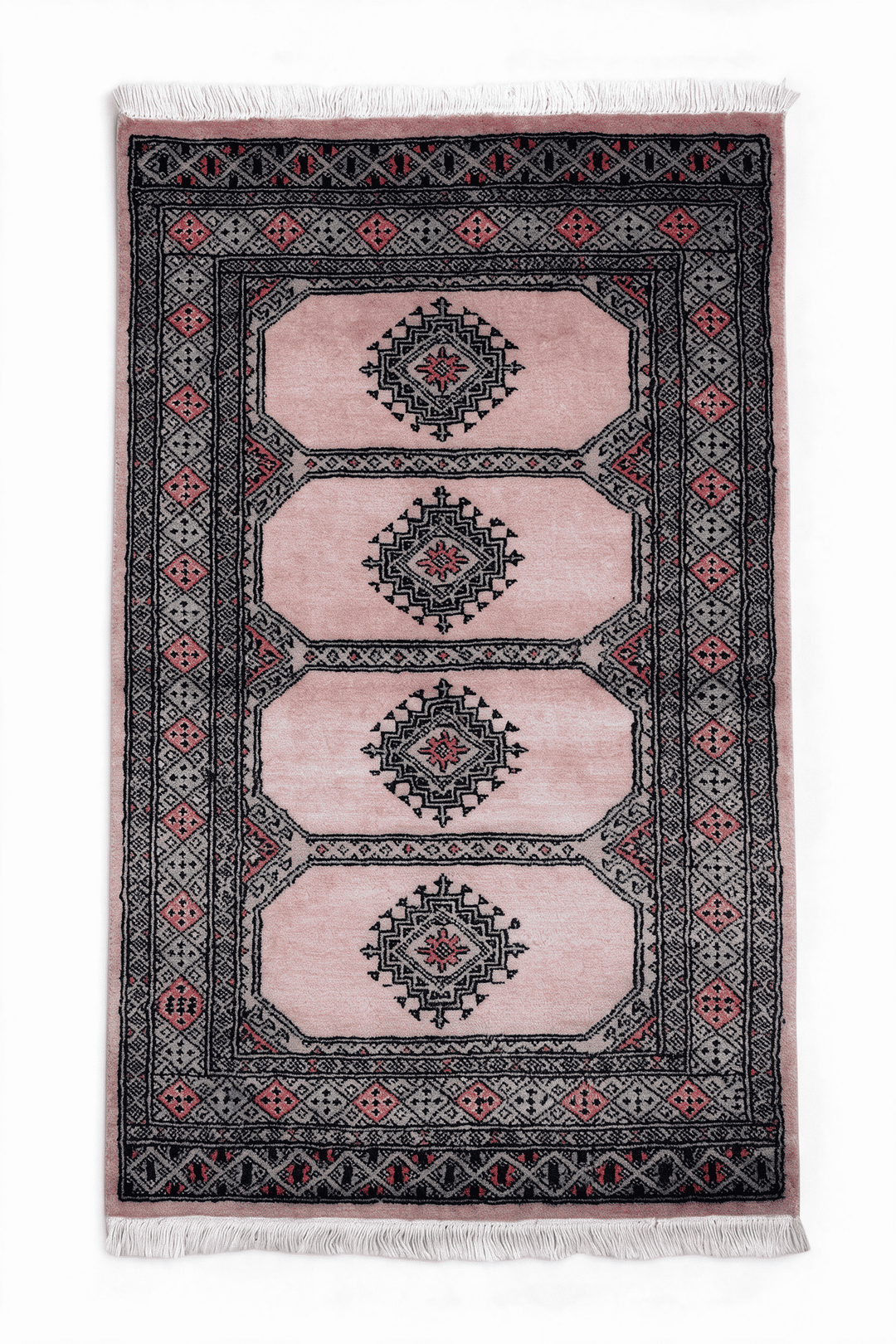 サンドストーンのパキスタン絨毯 ジャルダール（ギュル柄） 80×127cm・約1畳の手織りウールラグ