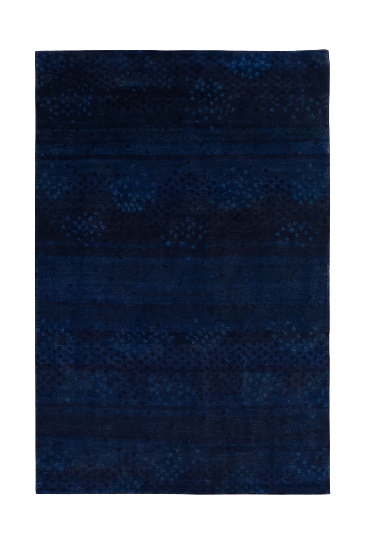 Midnight Navy Gabbeh, Hand-Knotted Afghan Wool Rug